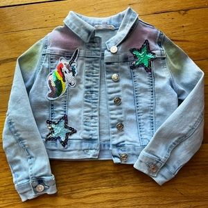 Baby Sara Denim Sequin Jacket Size 5